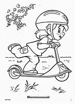 coloriage darby sur la trotinette